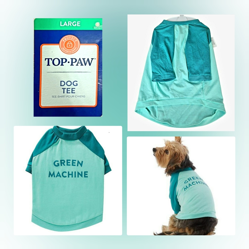 Top-Paw Teal & Aqua 'Green Machine' Dog Tee- Large